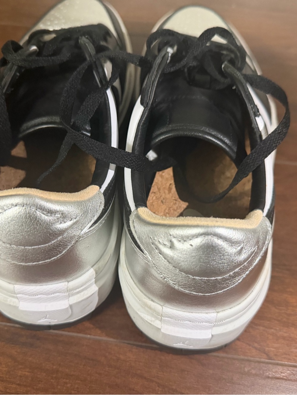 Nike Air Jordan 1 Low Elevate Black White Metallic Silver Women’s 10.5 - Picture 4 of 7